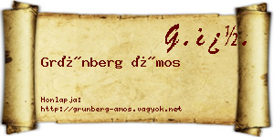 Grünberg Ámos névjegykártya